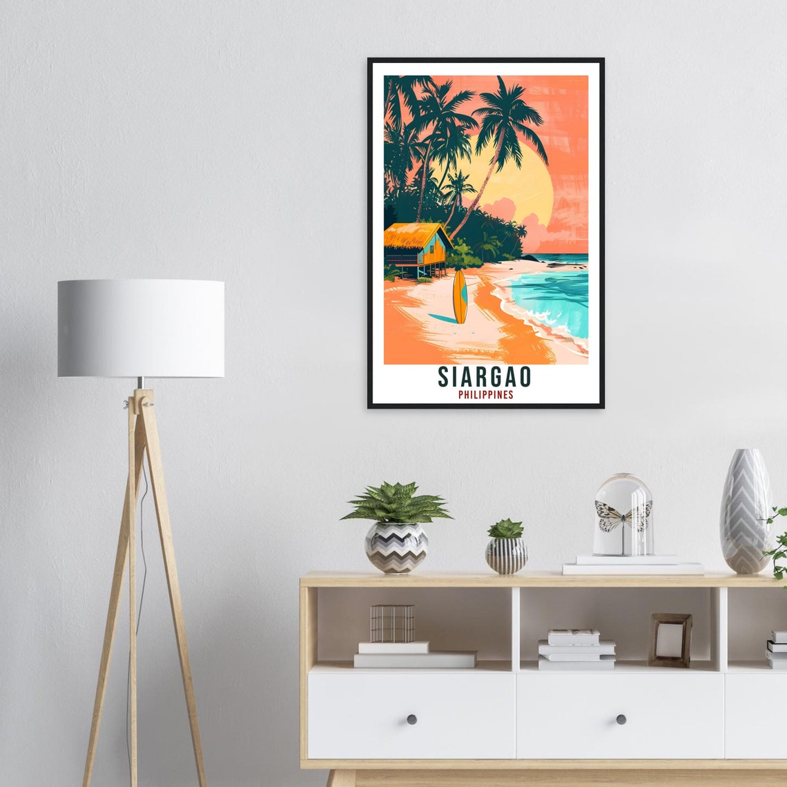 Siargao Philippines Tropical Sunset Beach Surf Travel Poster - Image 2