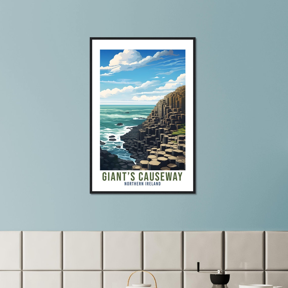 Giant's Causeway Northern Ireland Basalt Columns Seaside Travel Poster - Image 3