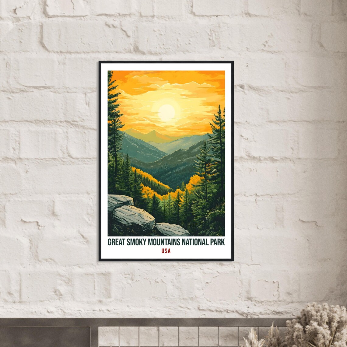 Great Smoky Mountains National Park USA Travel Poster Sunset View - Image 2
