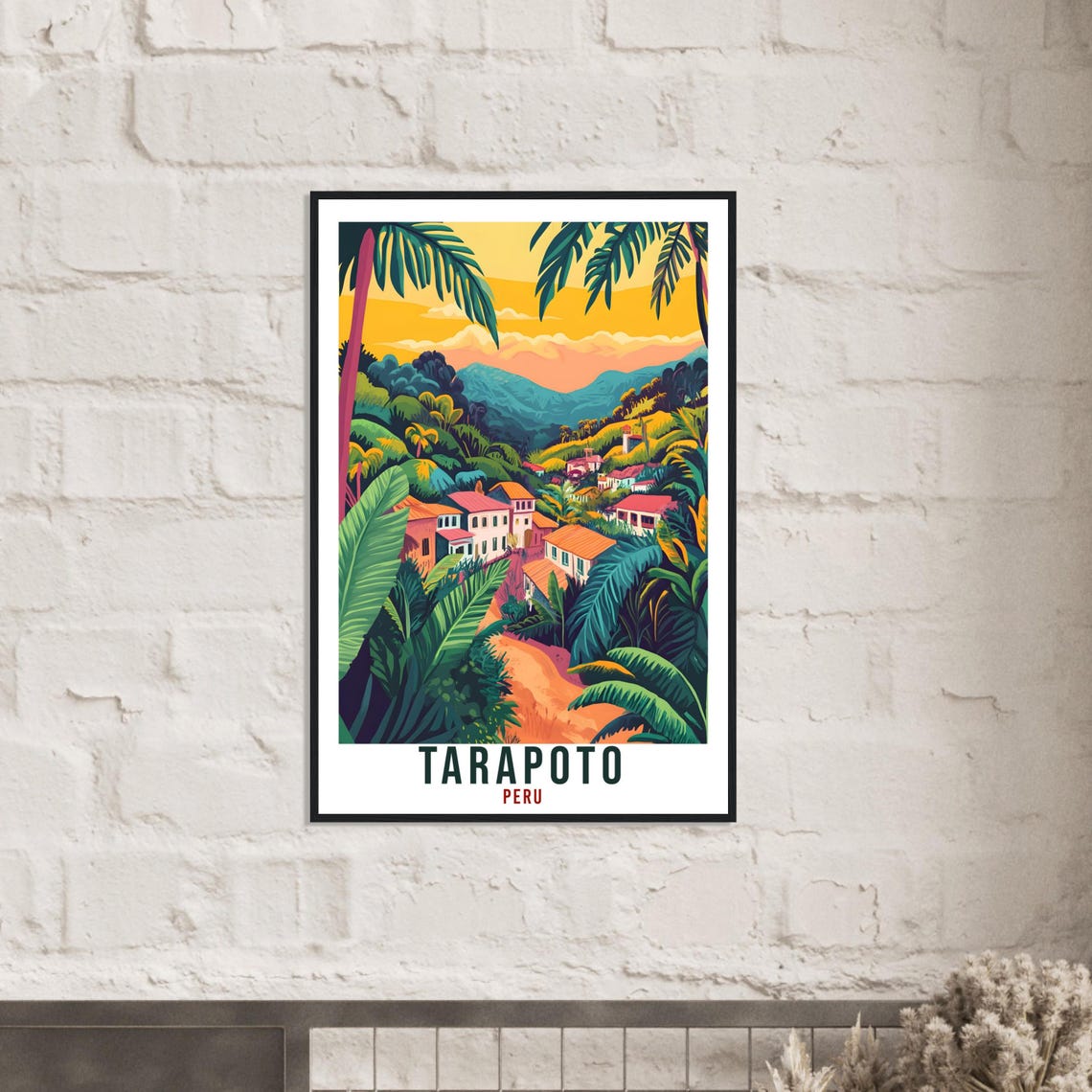 Tarapoto Peru Amazon Jungle Village Sunset Vintage Travel Poster - Image 2