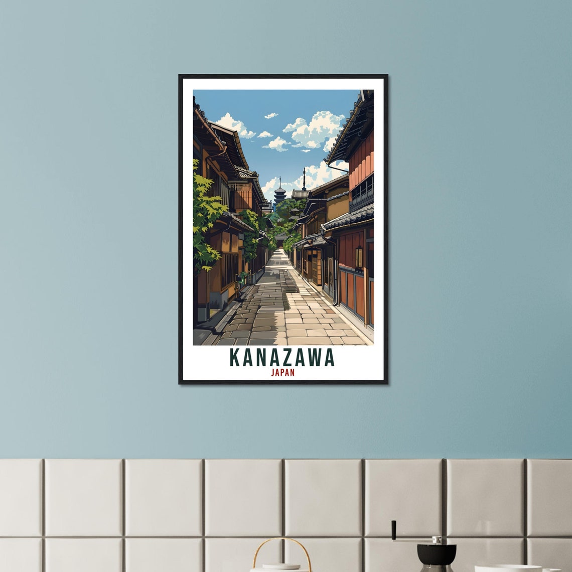 Kanazawa Travel Print Japan Home Decoration Wall Art Gift Wall Hanging Art Lover Japanese Artwork Japan Kanazawa Travel Poster City Print - Image 2