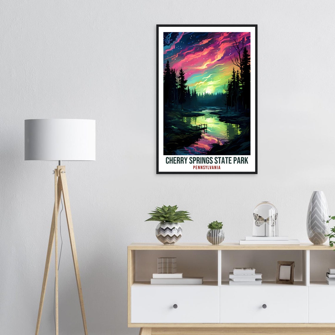 Cherry Springs State Park Pennsylvania Night Aurora Lake Poster - Image 4