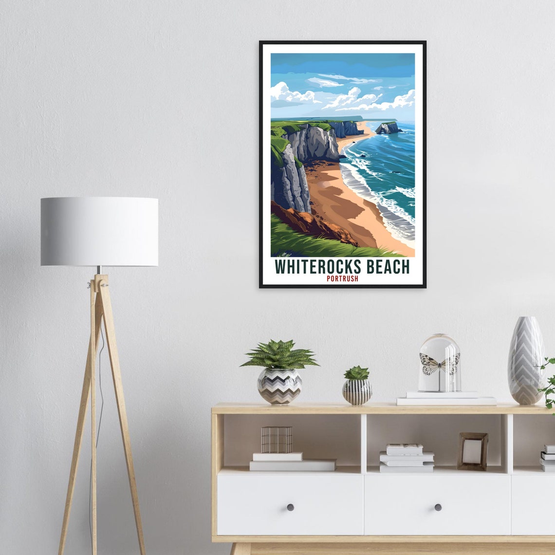 Whiterocks Beach Portrush White Cliffs Sandy Cove Coast Travel Poster - Image 2