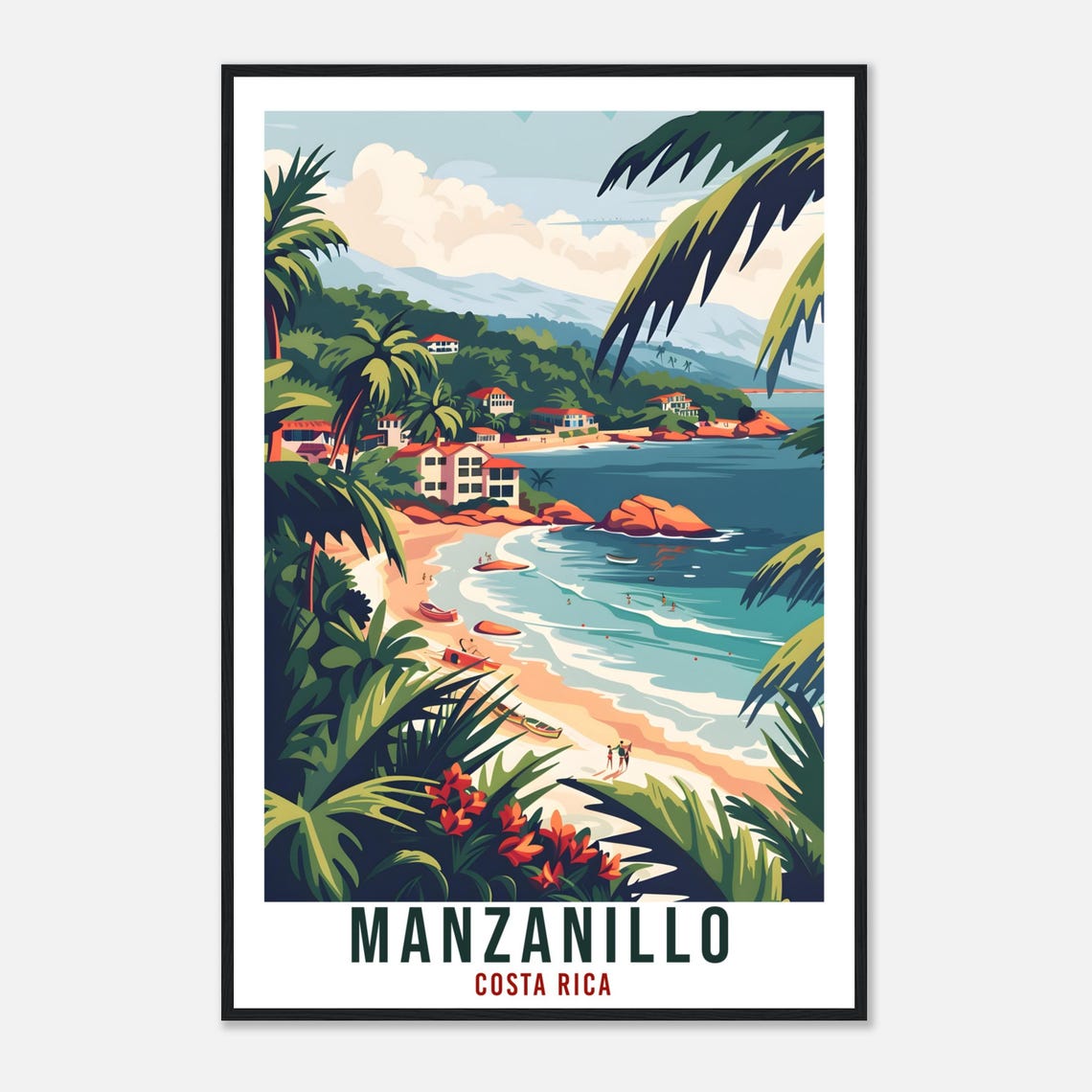 Manzanillo Costa Rica Travel Print Wall Art Wall Hanging Home Dcor Manzanillo Beach Gift Artwork Travel Art Costa Rica City Travel Poster - Image 4