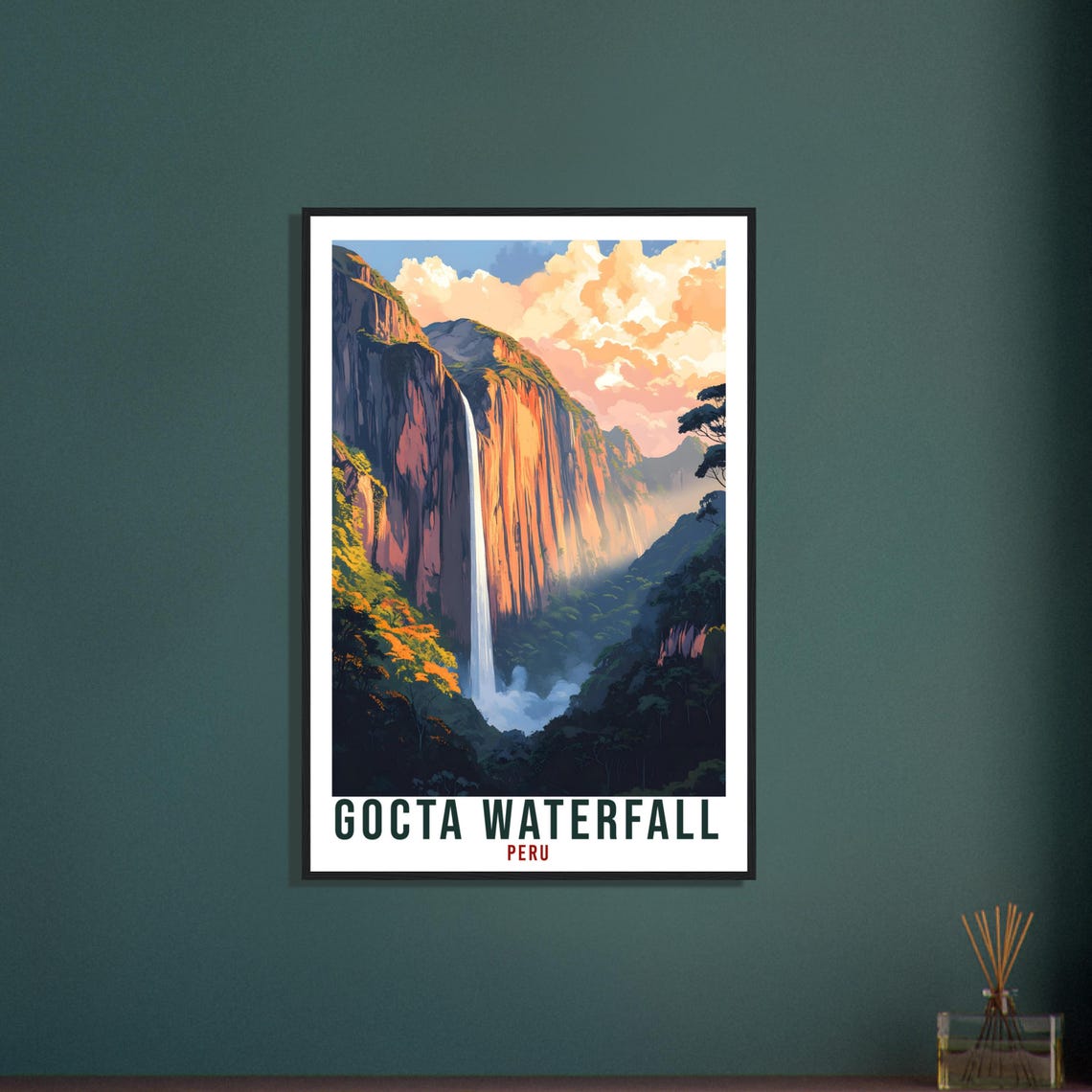 Gocta Waterfall Peru Towering Canyon Falls Vintage Travel Poster - Image 3