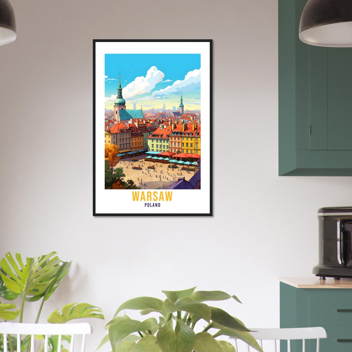 Warsaw Travel Print Wall Art Warsaw Wall Hanging Poland Gift Warsaw Holiday Print Art Print Warsaw Travel Gift Travel Poster Warsaw City Art - Image 4