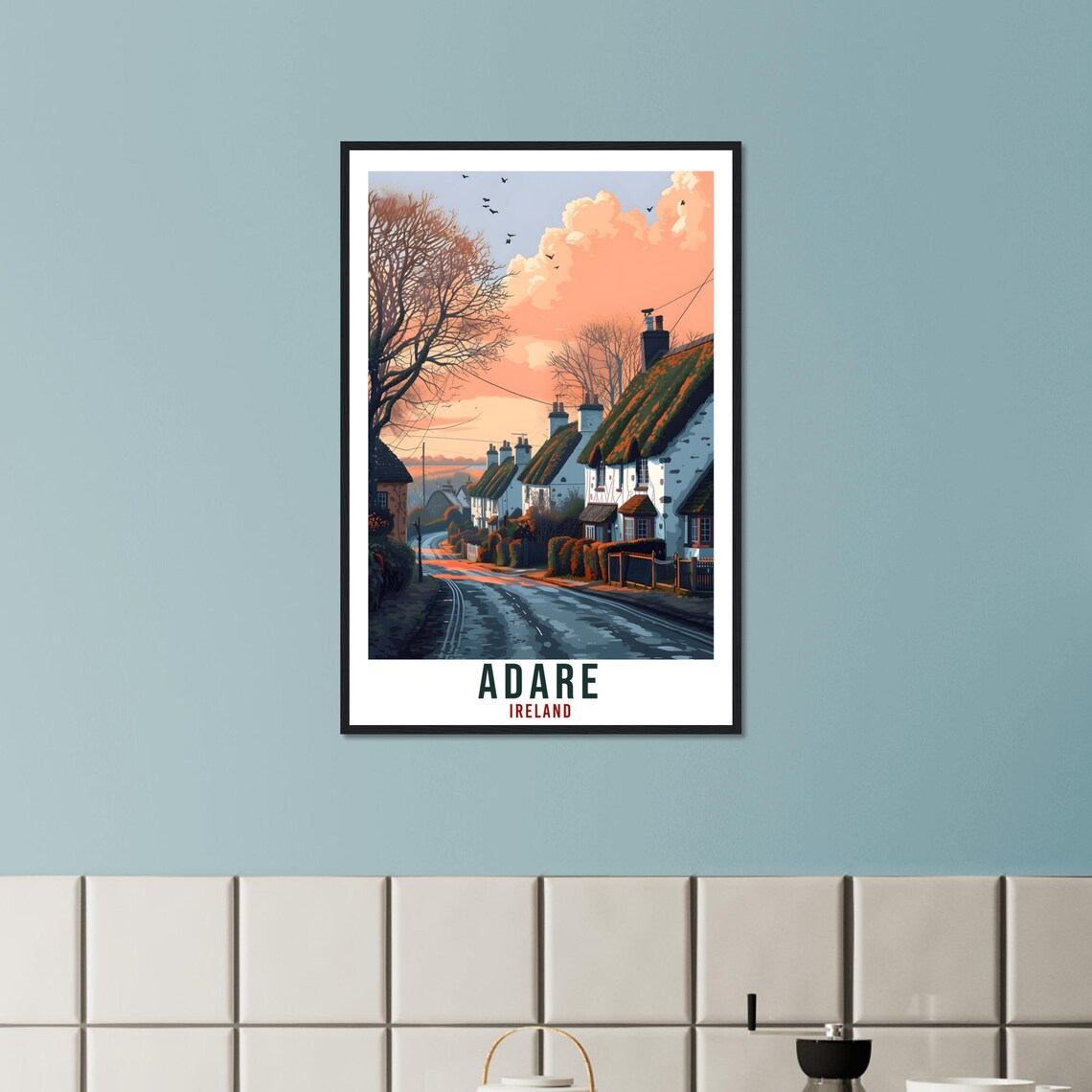 Adare Ireland Thatched Cottages Village Street Travel Poster - Image 2