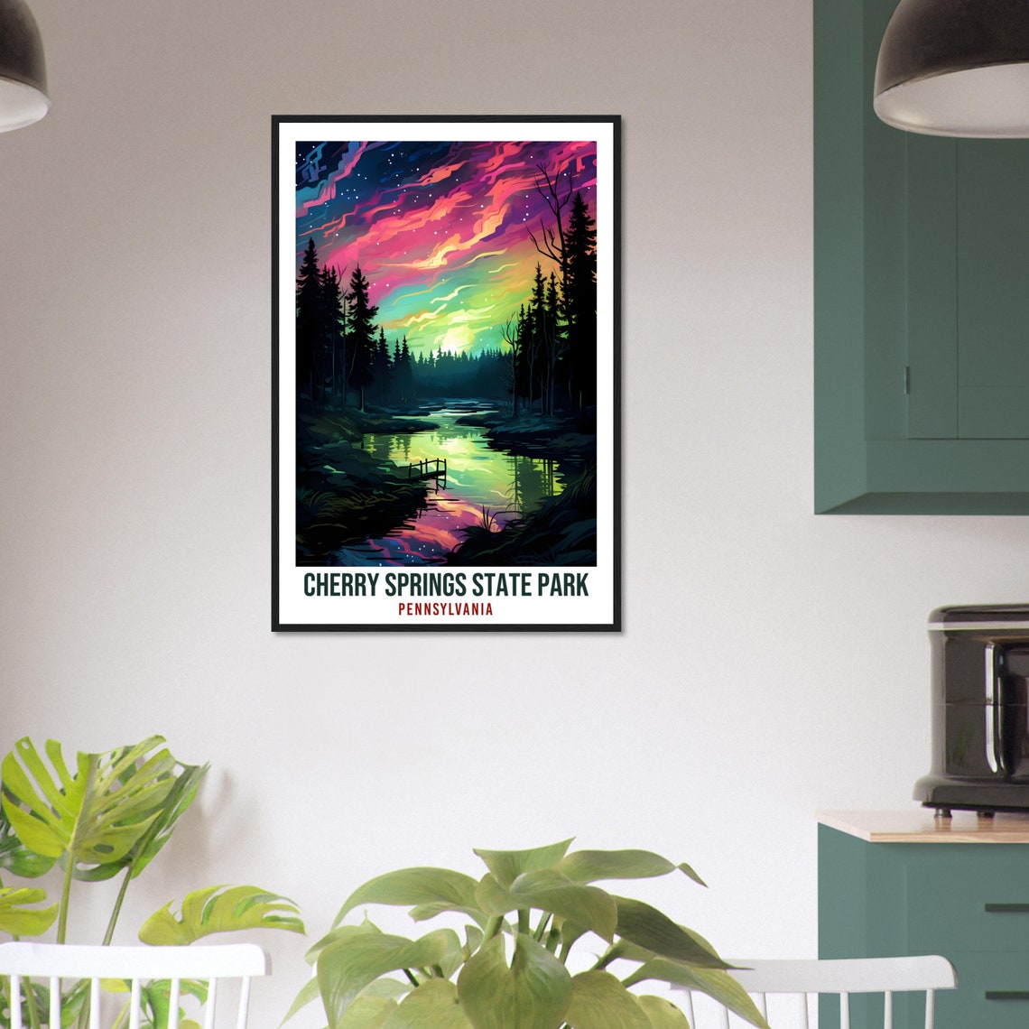 Cherry Springs State Park Pennsylvania Night Aurora Lake Poster - Image 3