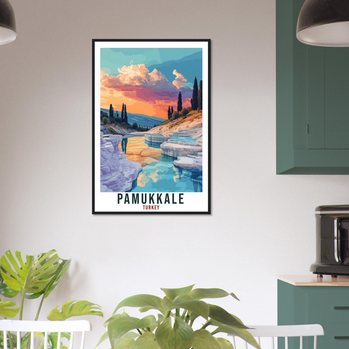 Pamukkale Turkey White Travertine Terraces Sunset Pools Travel Poster - Image 4