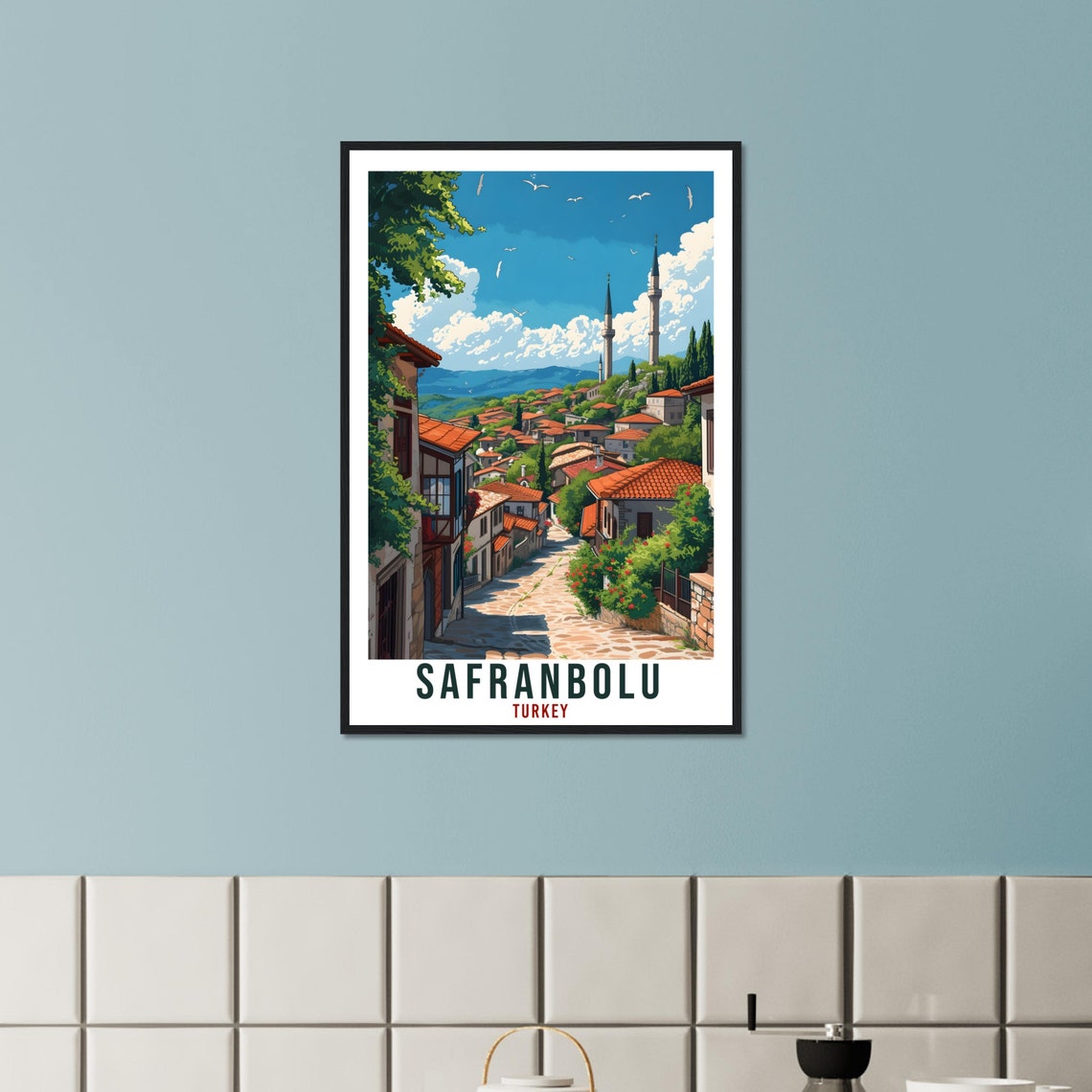 Safranbolu Travel Print Turkey Home Decoration Turkish City Wall Art Gift Wall Hanging Art Lover Turkey Artwork Safranbolu Travel Poster - Image 3