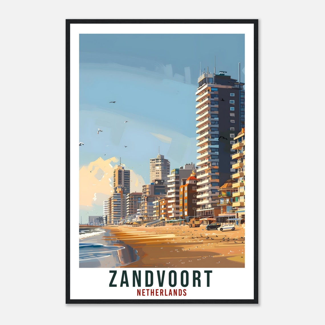 Zandvoort Netherlands Beach Boulevard Resort Vintage Travel Poster - Image 4