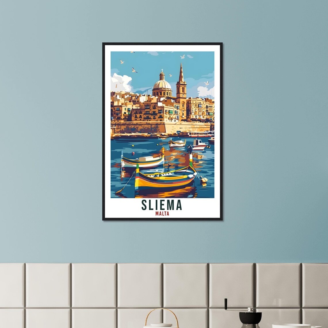Sliema Malta Travel Poster, Europe Wall Art - Image 2
