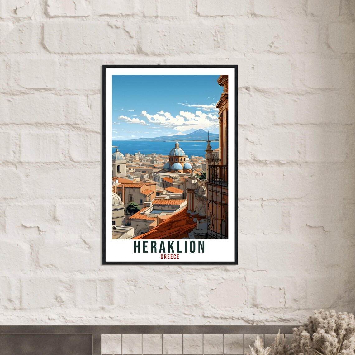 Heraklion Greece Crete City Rooftops Sea Vintage Travel Poster - Image 4