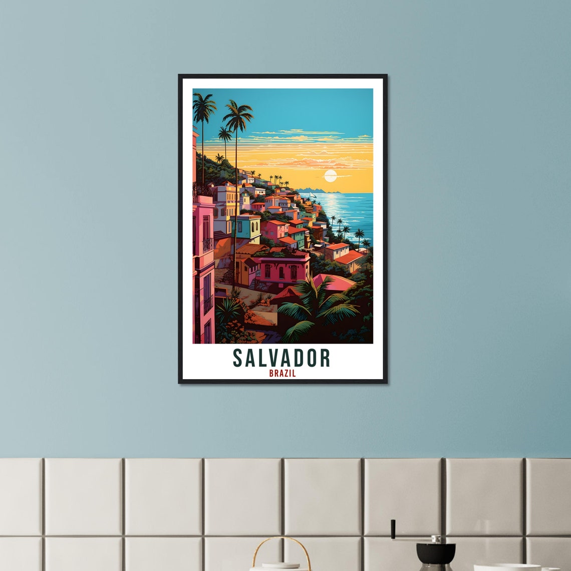 Salvador Travel Print Wall Art Salvador Brazil Wall Hanging Salvador Artwork Art Gifts Salvador Travel Poster Brazil Decor Art Lovers Gift - Image 3