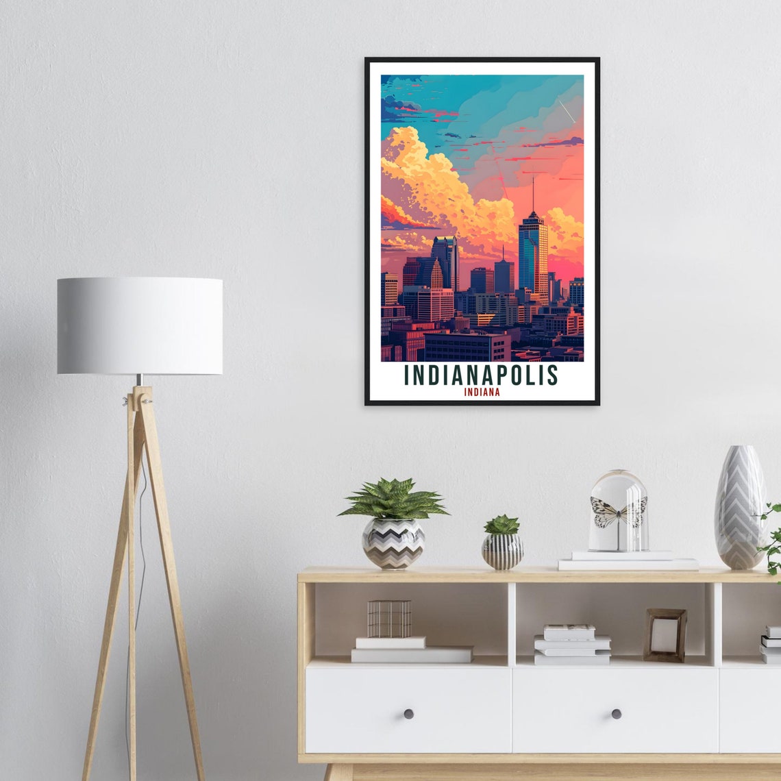 Indianapolis Travel Print Indiana Home Decoration Usa City Wall Art Gift Wall Hanging Art Lover Indiana Artwork Indianapolis Travel Poster - Image 3