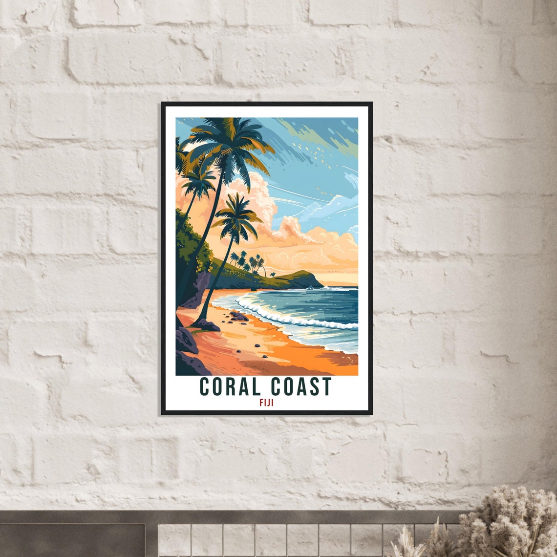 Coral Coast Fiji Travel Print Fiji Wall Art Wall Hanging Home Dcor Coral Coast Gift Fiji Islands Artwork Travel Art Fijian Travel Poster - Image 2