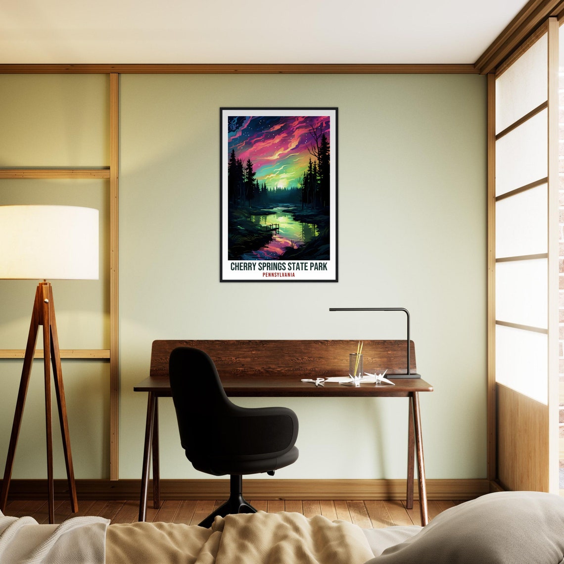 Cherry Springs State Park Pennsylvania Night Aurora Lake Poster - Image 2