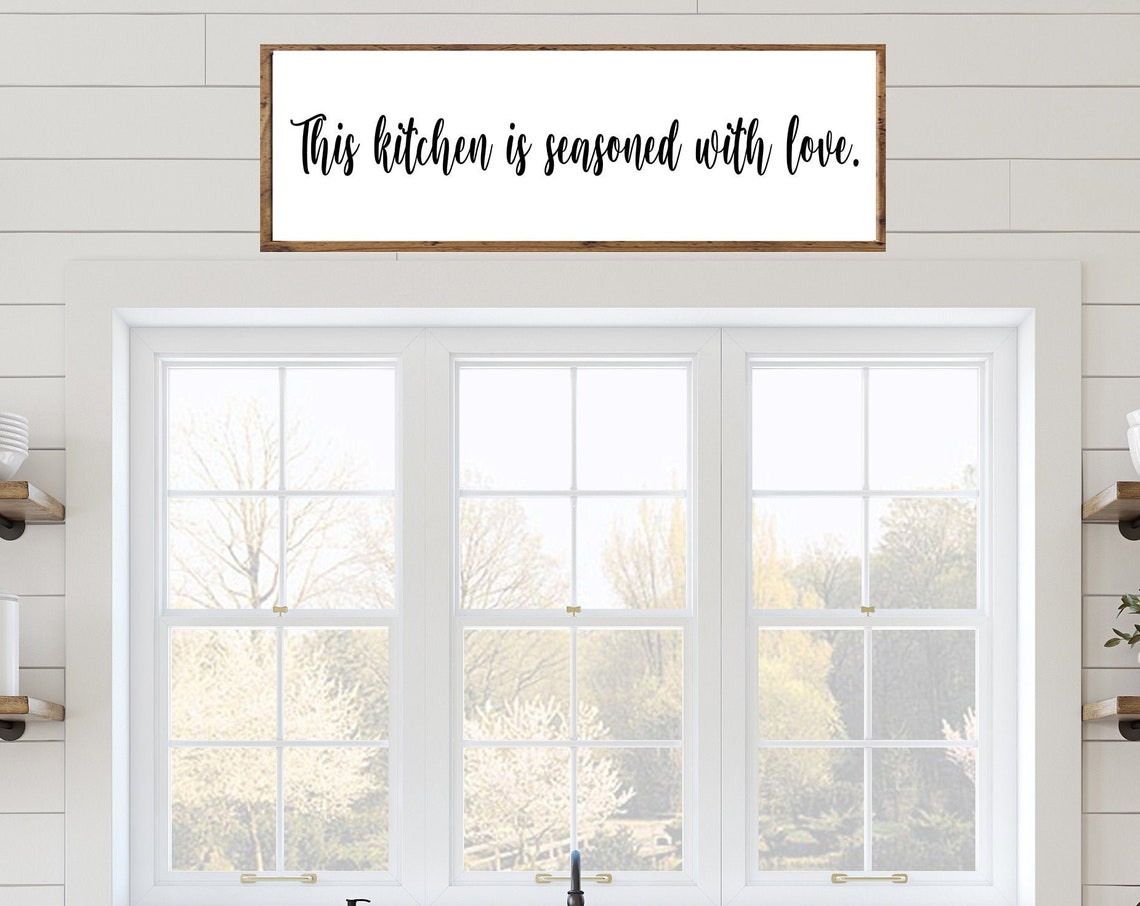 This Kitchen Is Seasoned With Love Long Framed Kitchen Sign Poster