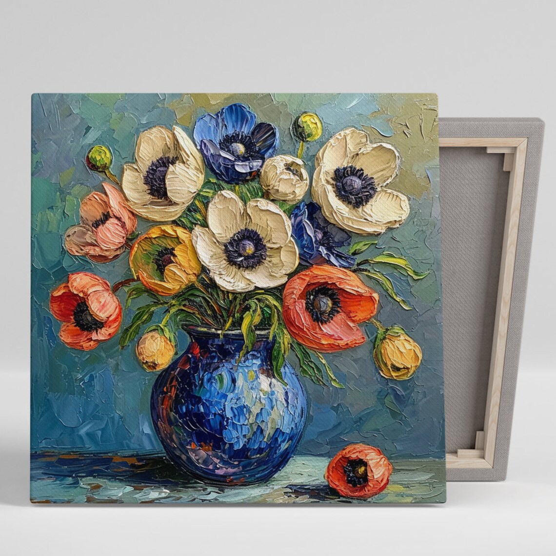 Poppy Impressionist Floral Art Print, Contemporary Decor
