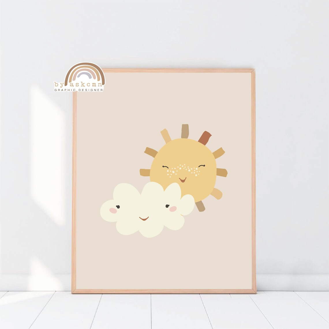 Pastel Nursery Decor Baby Room Poster Rainbow Blush Poster Gender Neutral Nursery Neutral Rainbow Art Kids Wall Art Boho Nursery Art - Image 3
