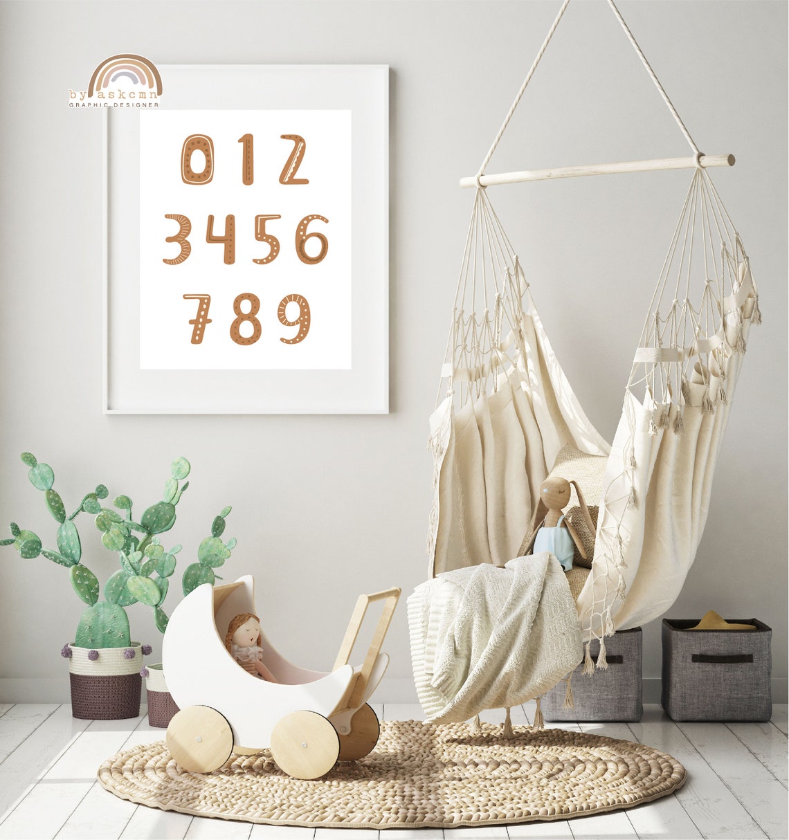 Numbers Nursery Print Kids Wall Art Baby Room Poster Gender Neutral Print Baby Gift Wall Art Alphabet Print Numbers Poster - Image 3
