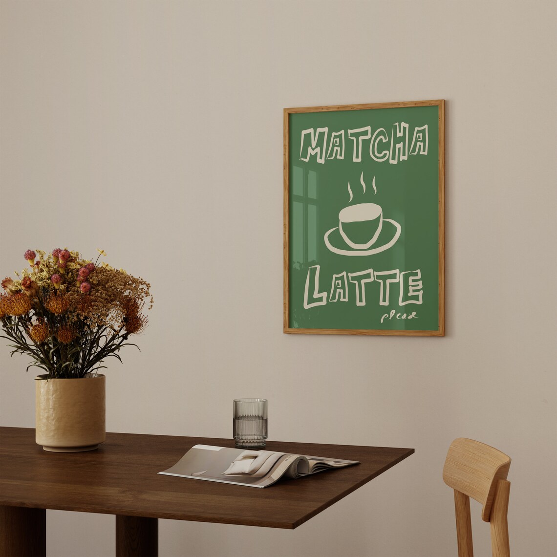 Matcha Latte Poster, Kitchen Wall Art Print - Image 2