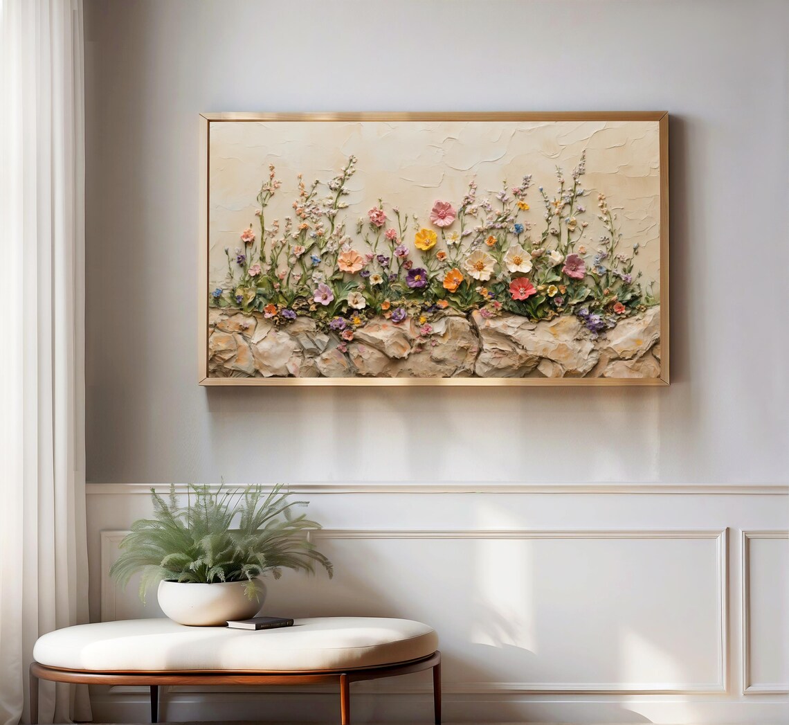 Cascading Wildflowers Art Print, Spring Garden Decor - Image 3