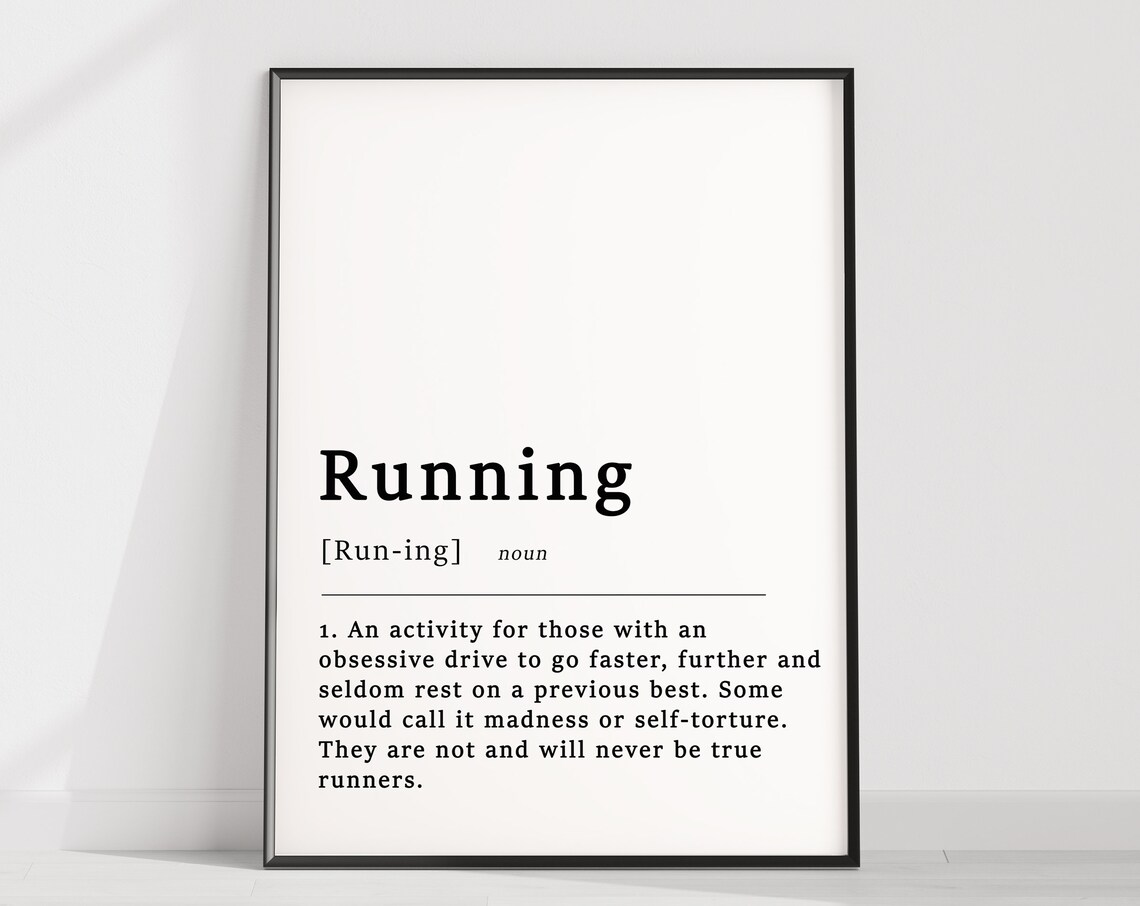 Definition Of A Runner Quote, Funny Typography Poster