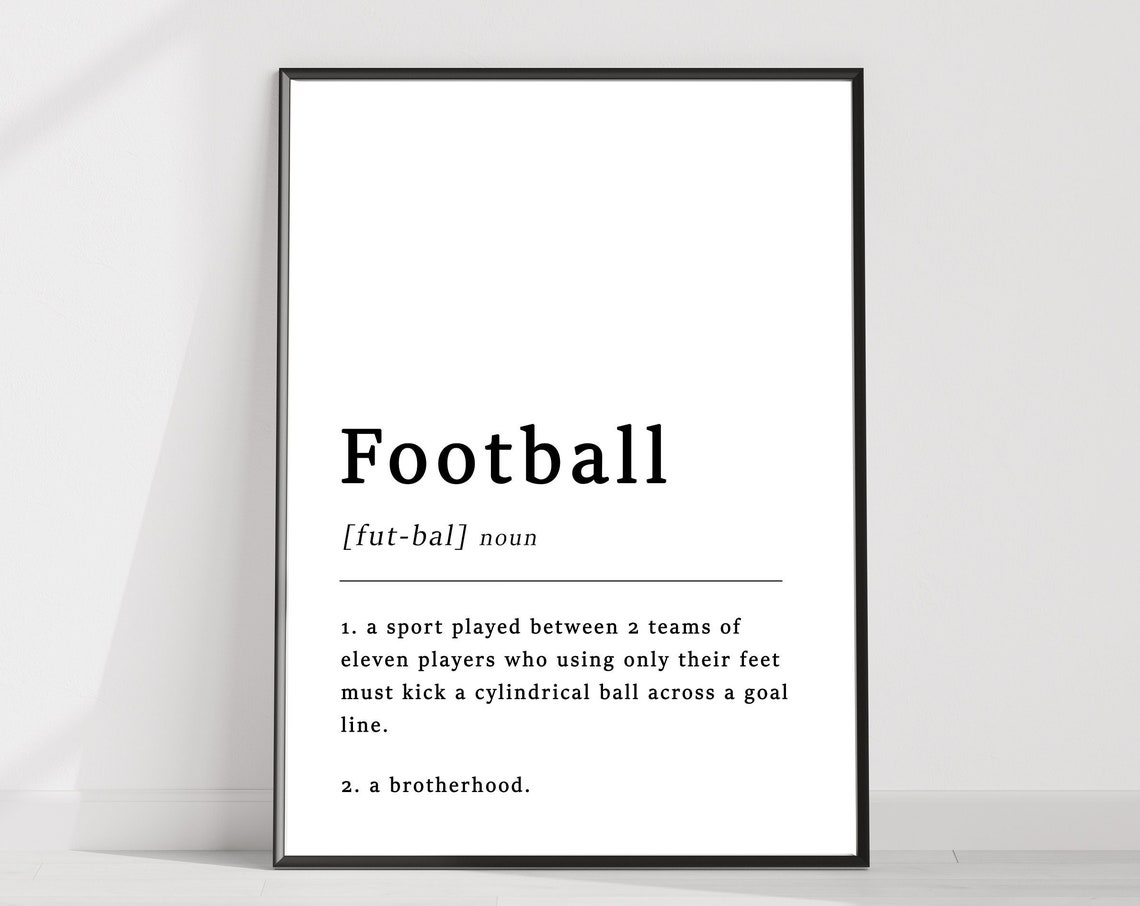 Football Definition Print Minimalist Typography Poster