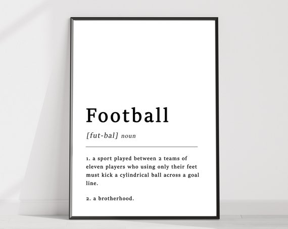 Football Definition Print Minimalist Typography Poster