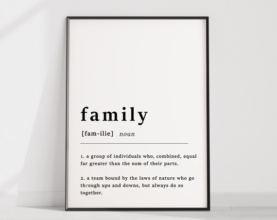 Family Definition Noun Dictionary Quote Minimalist Art Poster