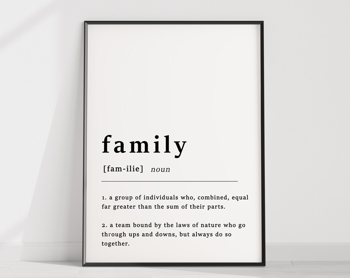 Family Definition Noun Dictionary Quote Minimalist Art Poster