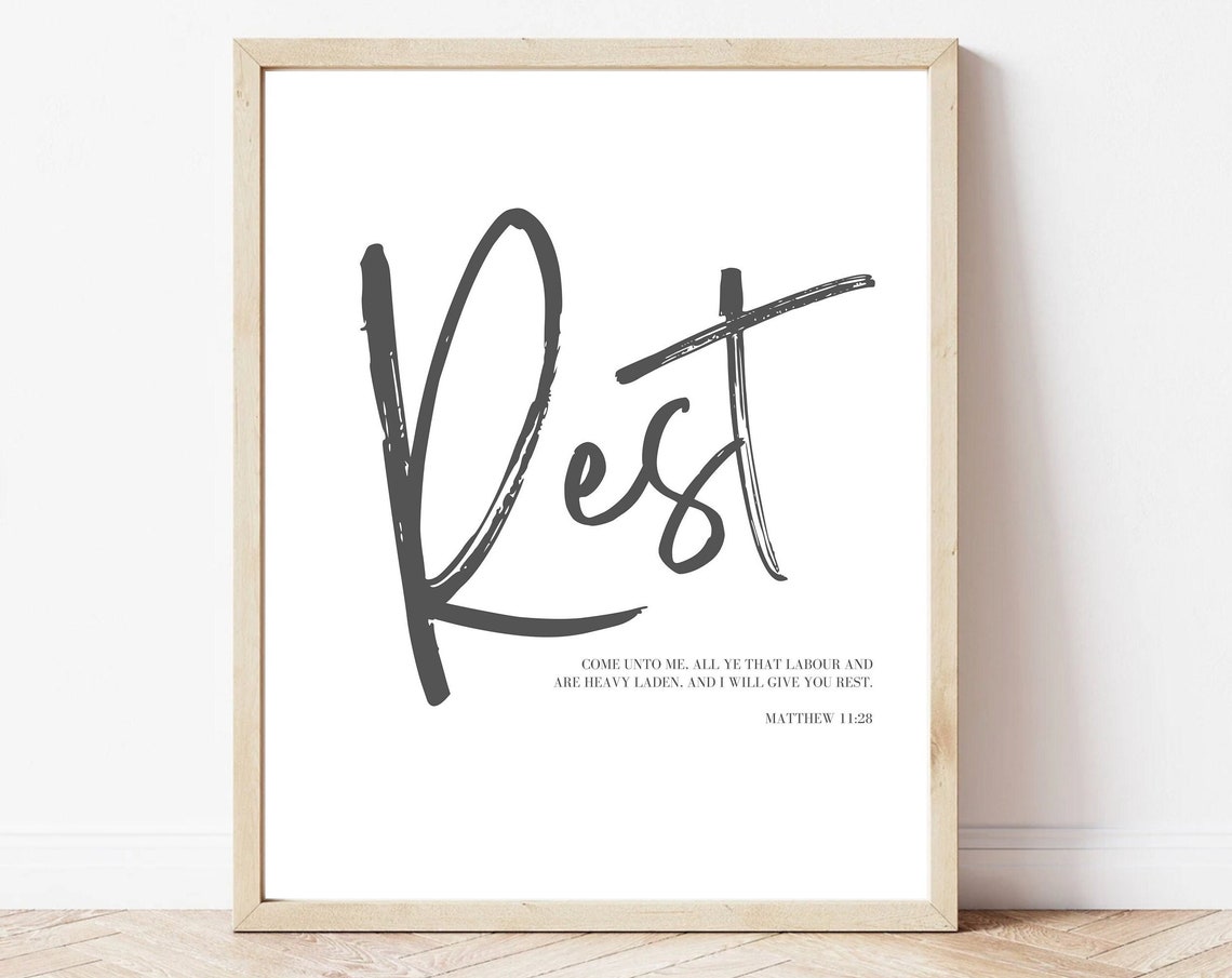 Rest Matthew 1128 Come Unto Me Bible Verse Scripture Wall Decor Poster - Image 3