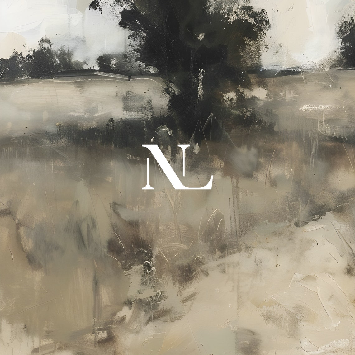 Minimalist Neutral Landscape Lone Tree Misty Field Artwork Poster - Image 6