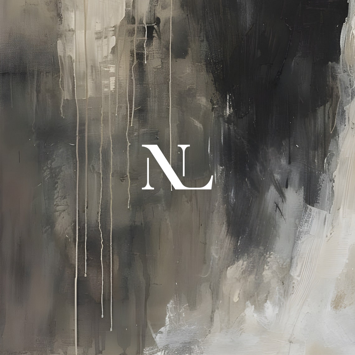 Abstract Waterfall Black And White Modern Dripping Artwork Poster - Image 3