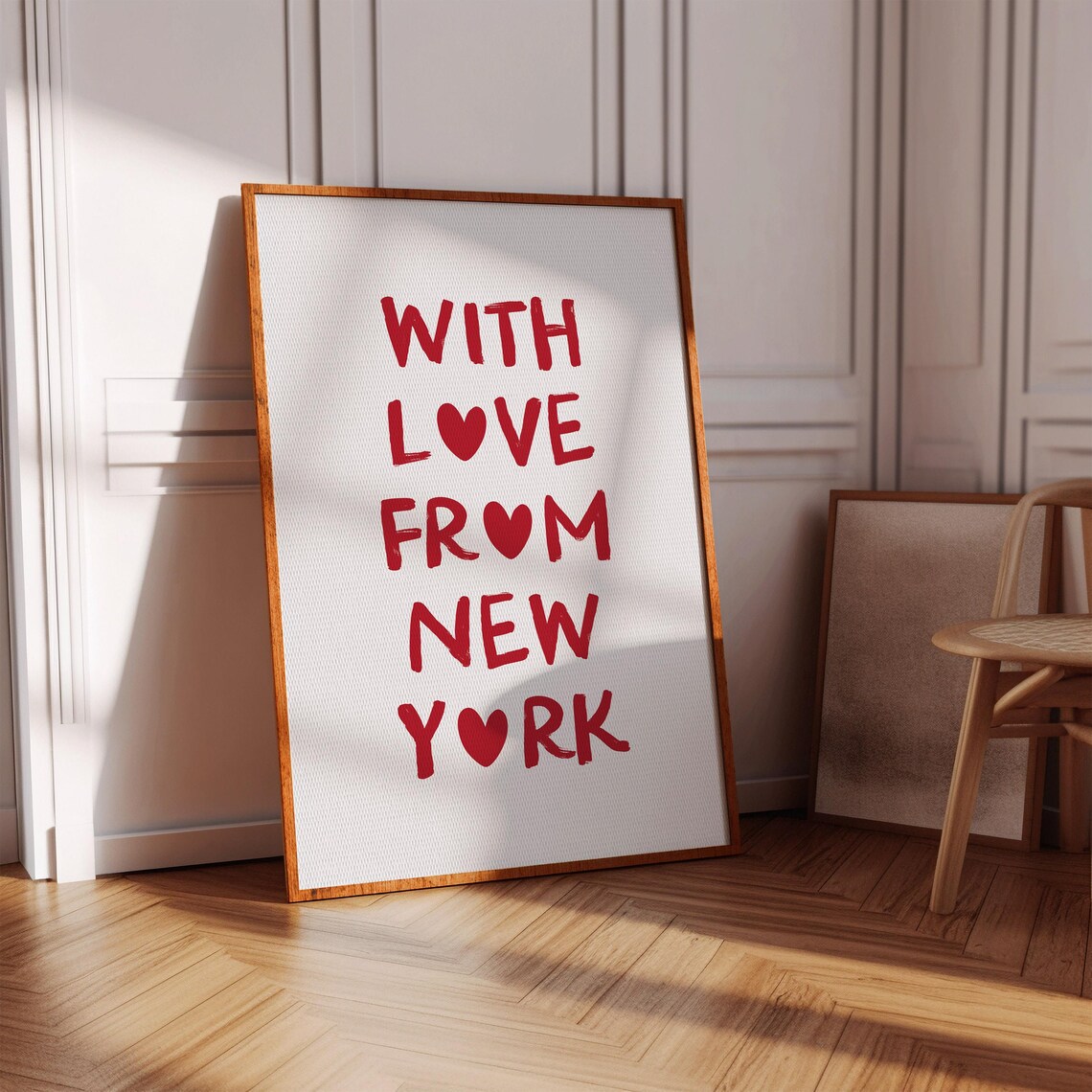 With Love From New York Red Heart Typography Poster Urban Art