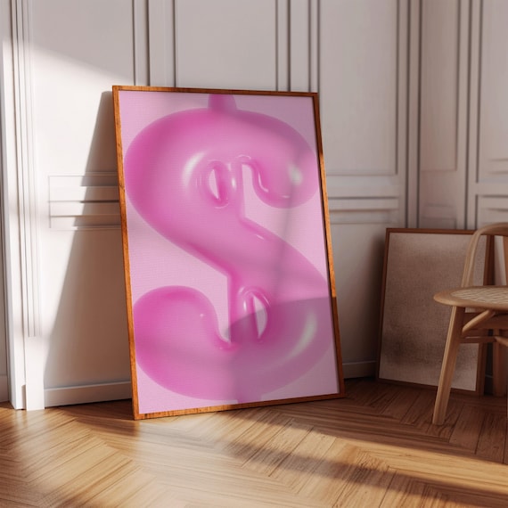 Hypebeast Wall Art Girly For Teens Dollar Sign Bubble Prints Trendy Room Decor Preppy Quirky Pink Girl Boss