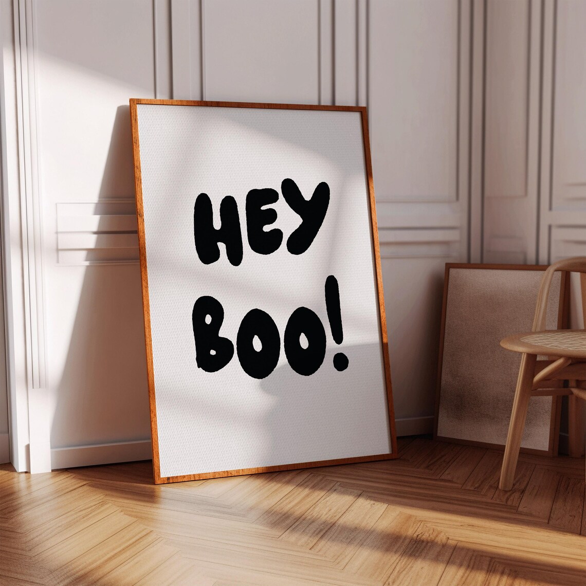 Hey Boo Bold Black Bubble Letter Halloween Fun Decor Wall Poster - Image 3
