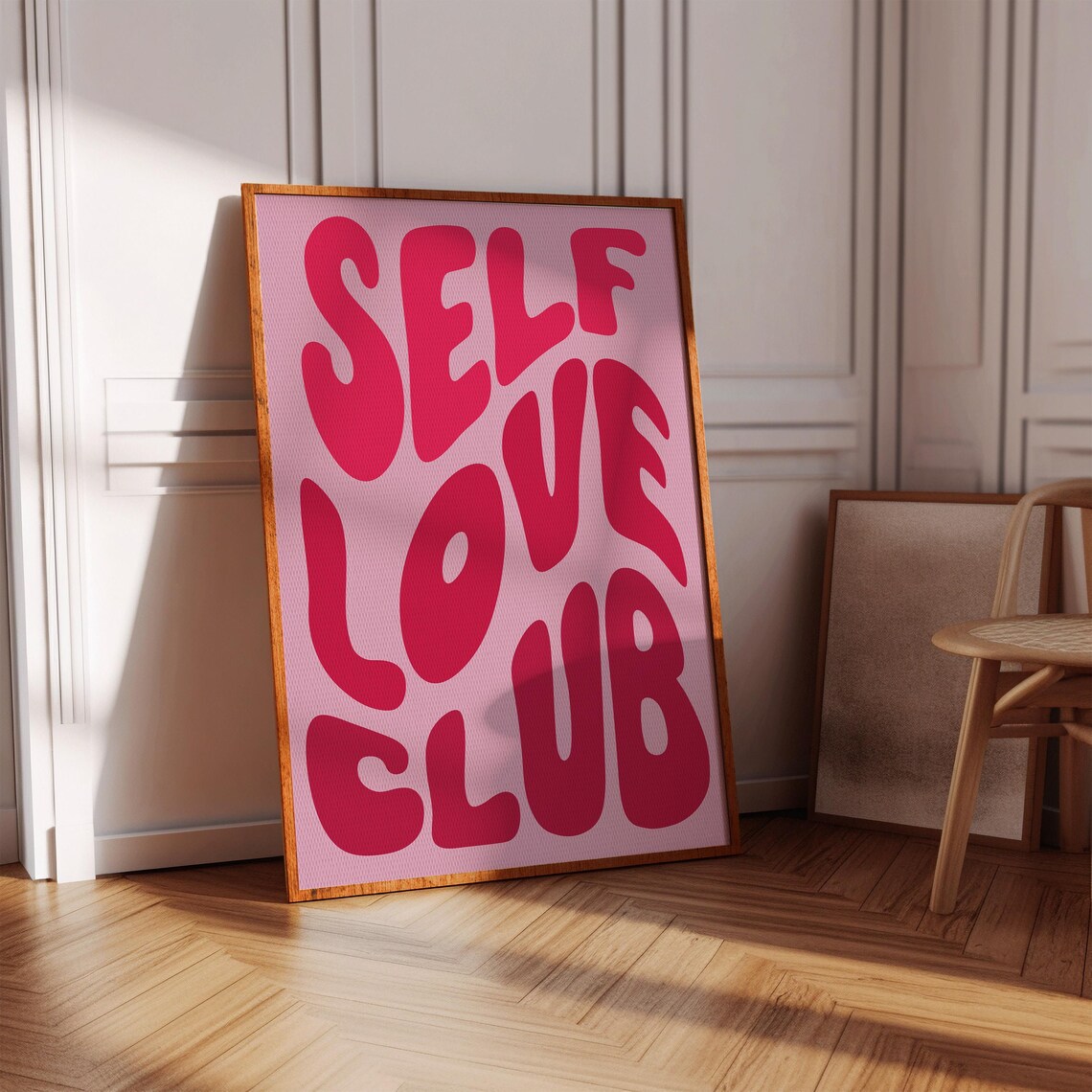 Self Love Club Pink Retro Typography Art Print