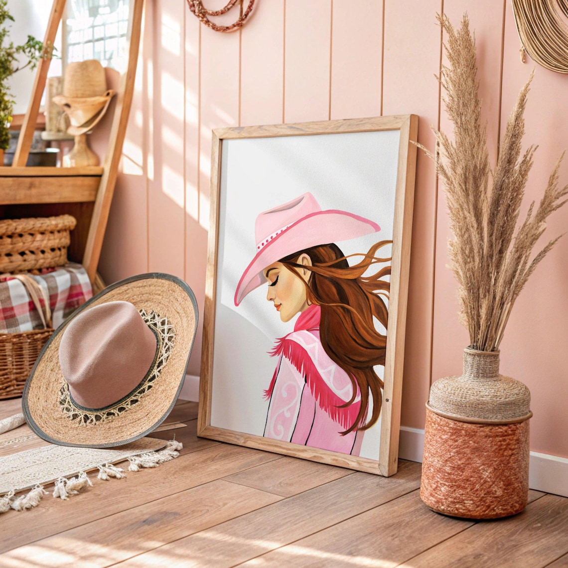 Long Live Cowgirls, Trendy Pink Western Art