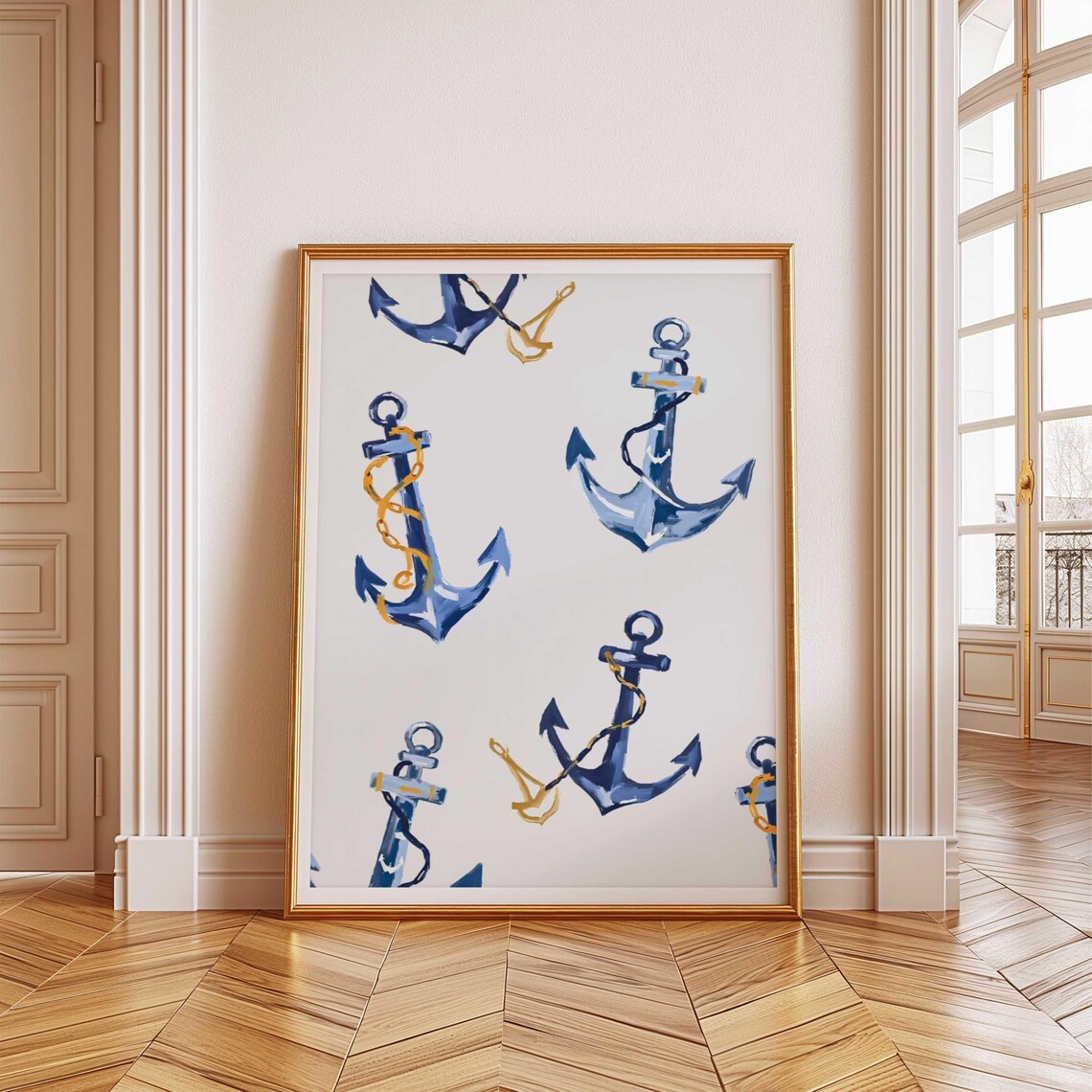 Anchor Coastal Print, Summer Beachy Gallery Wall