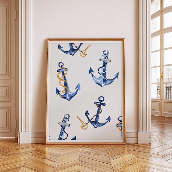 Anchor Coastal Print, Summer Beachy Gallery Wall