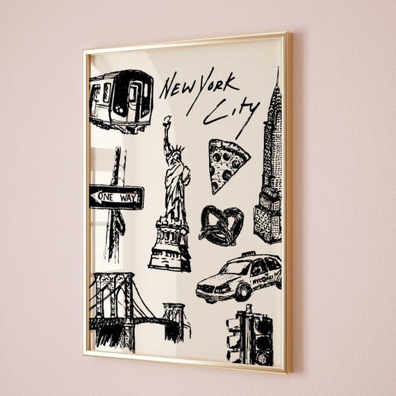 New York City Art Print, Trendy Dorm Room Decor