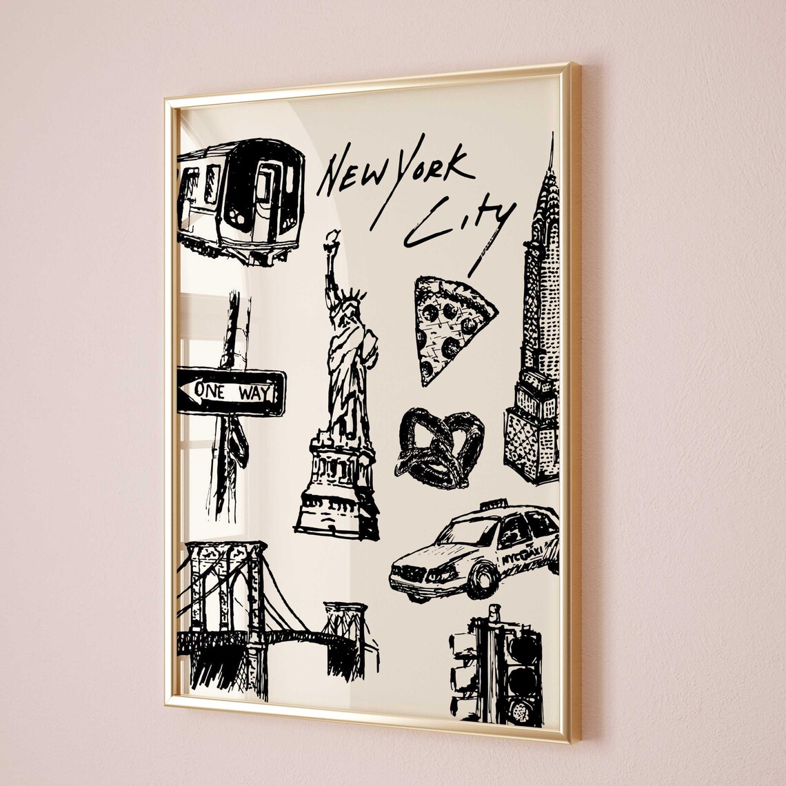 New York City Art Print, Trendy Dorm Room Decor