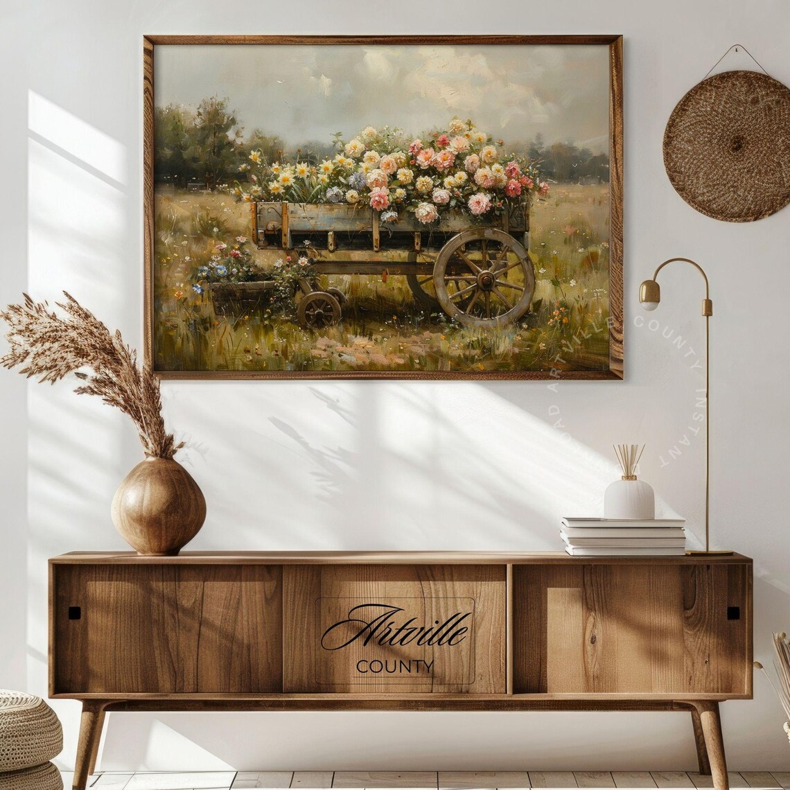 Wildflowers Cart Vintage Floral Art Print - Image 2