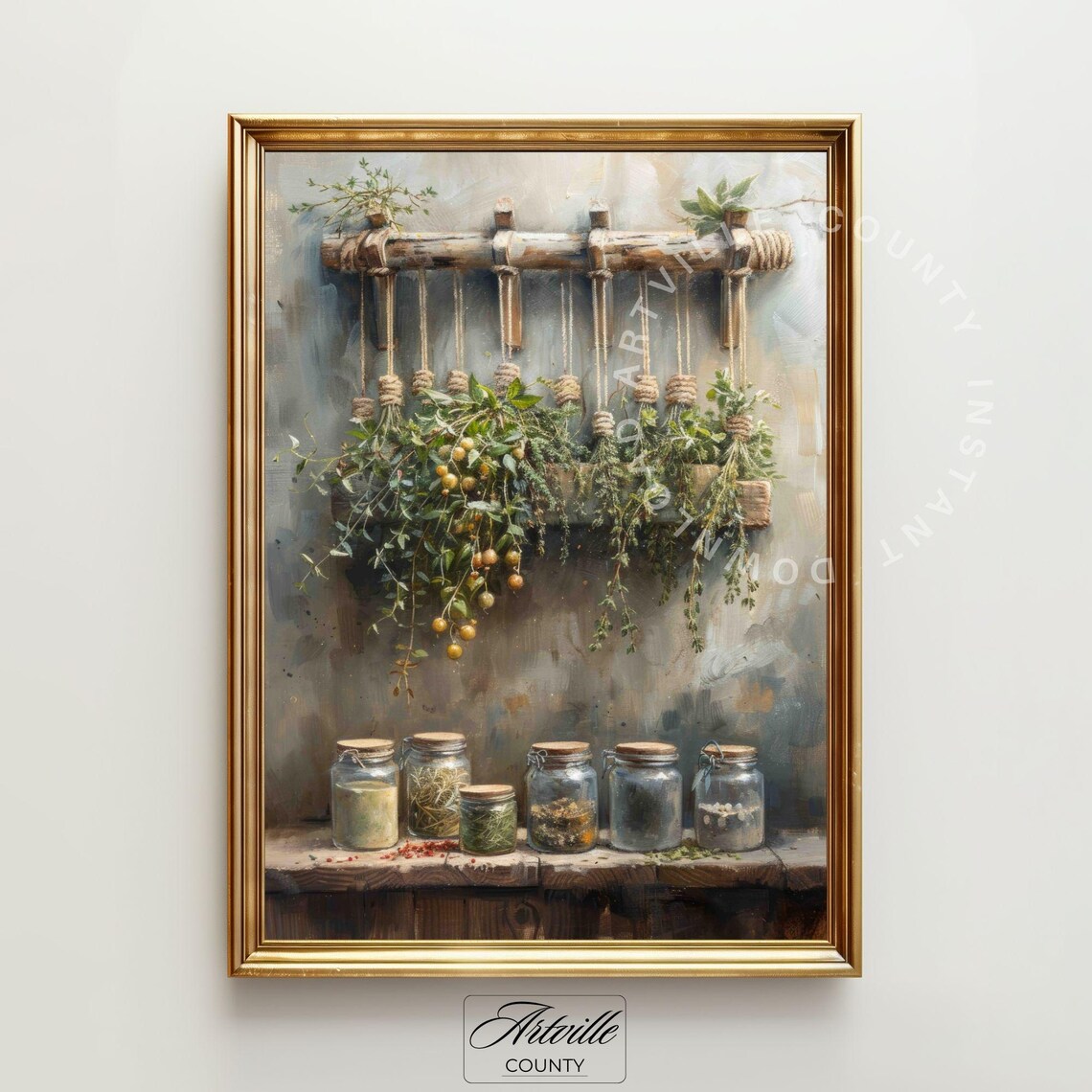 Dried Herbs Vintage Still Life Art Print - Image 2