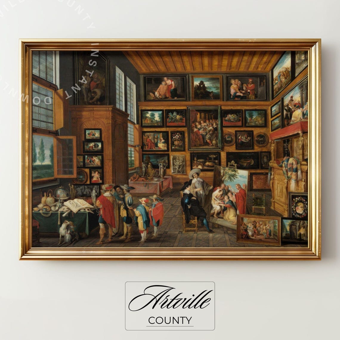 Baroque Art Gallery Interior Museum Vintage Collection Poster