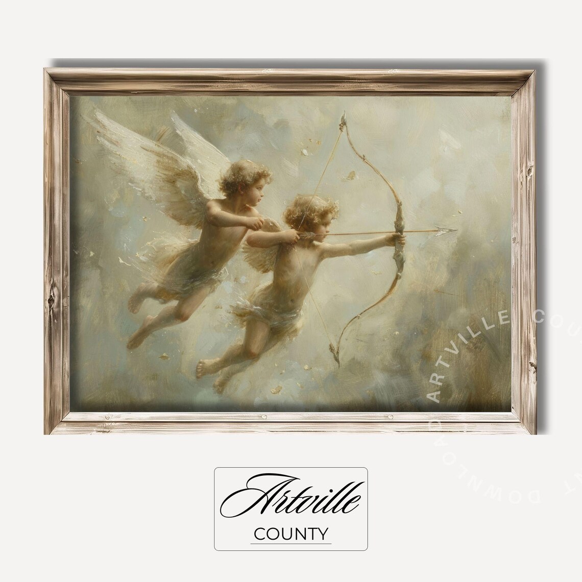 Vintage Cupids Valentine Wall Art, Nursery Decor