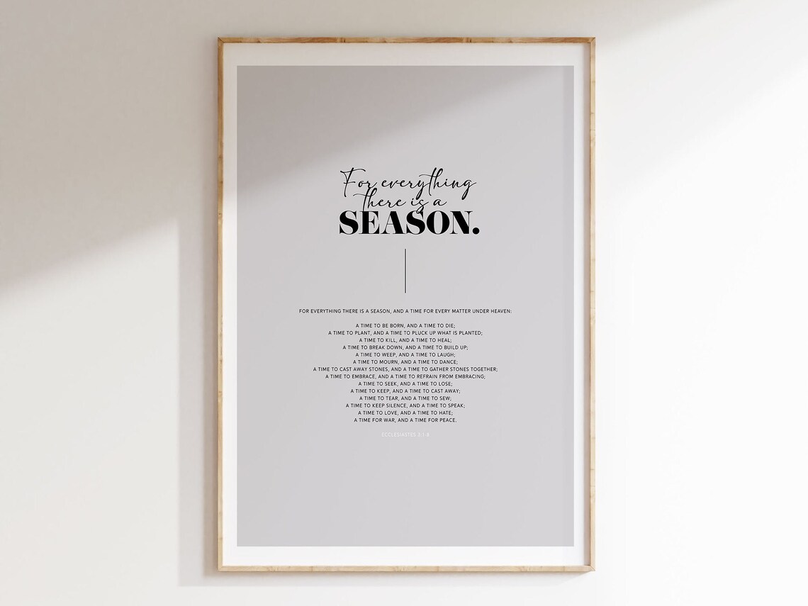 Ecclesiastes 3 For Everything There Is A Season Bible Verse Poster Gift - Image 6