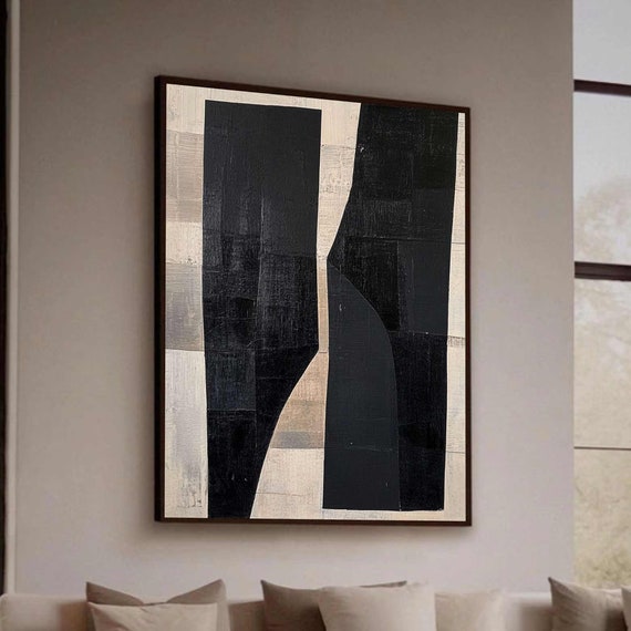 Black Wabisabi Wall Art Black Beige Texture Painting Medieval Neutral Beige Wall Painting Minimalist Wall Decor Light Beige Wall Decor